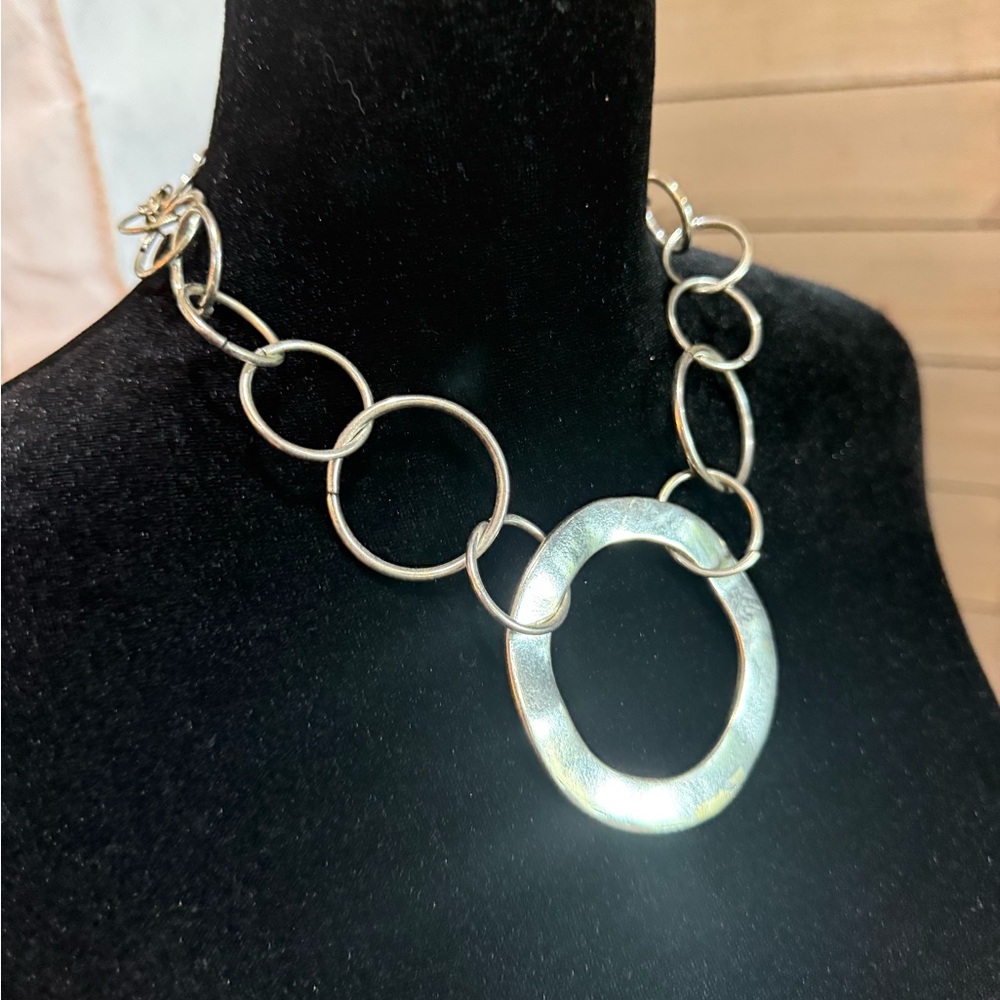 Chico's Silver Geometric Necklace